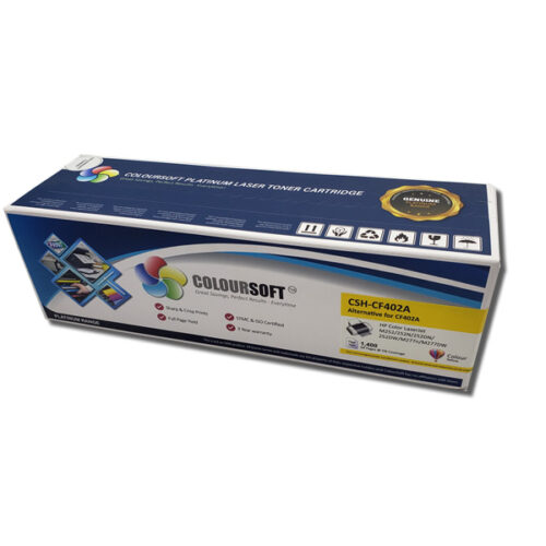 HP 201A Yellow Toner Cartridge (CF402A) by ColourSoft Box